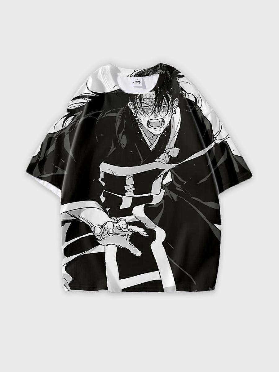 T-shirt round neck Character Pattern loose short sleeve P707