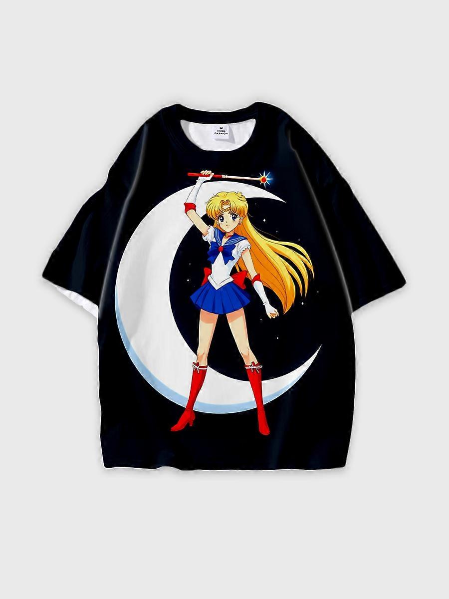 T-shirt round neck Role Pattern loose short sleeve P2194