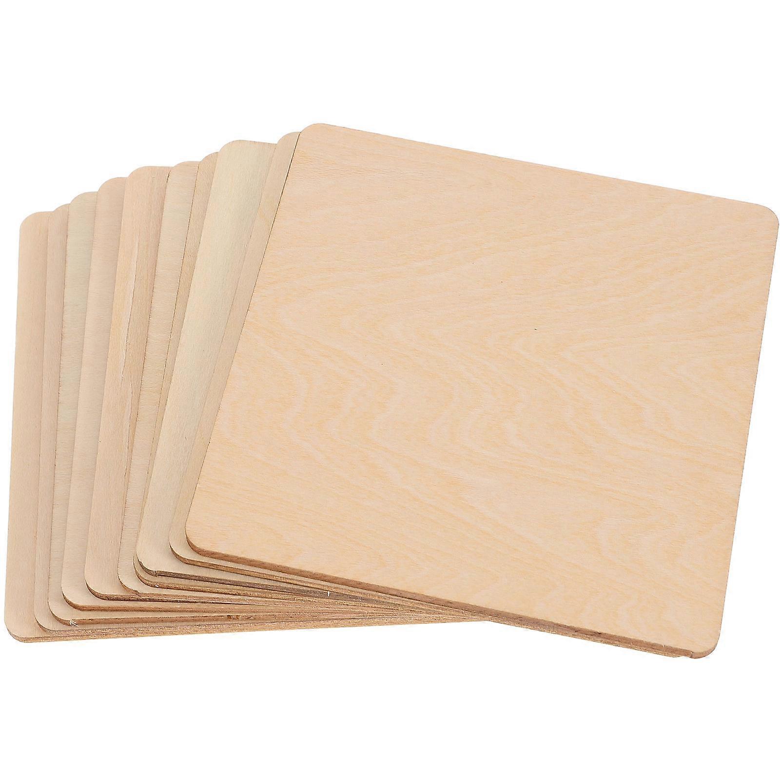 DIY Blank Wooden Planks Unfinished Basswood Boards for Crafts Making with Smooth Surface 10 Pieces