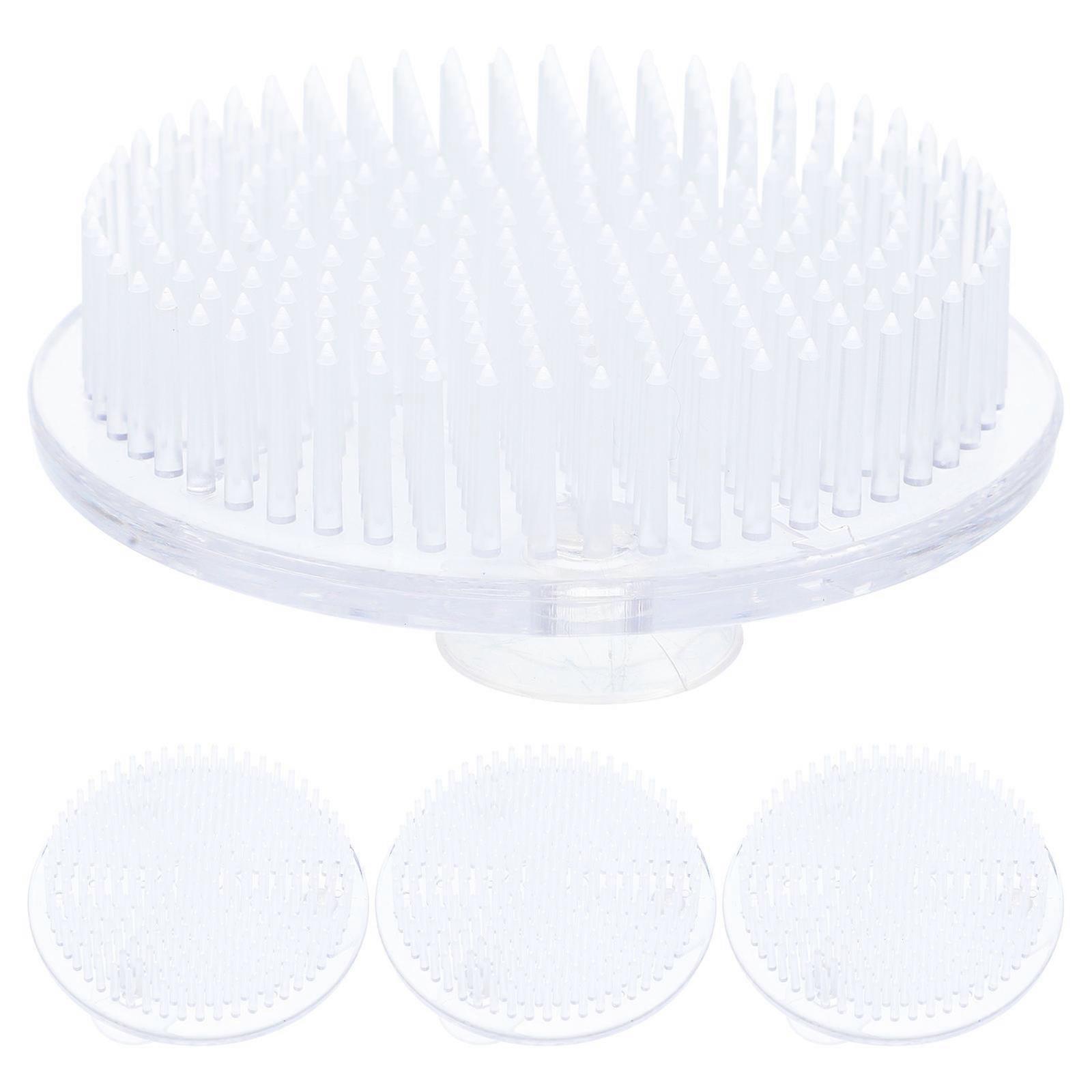 White Flower Arrangement Tool with Suction Cup for Home Use 4pcs Plastic Flower Holder Pin Fixation