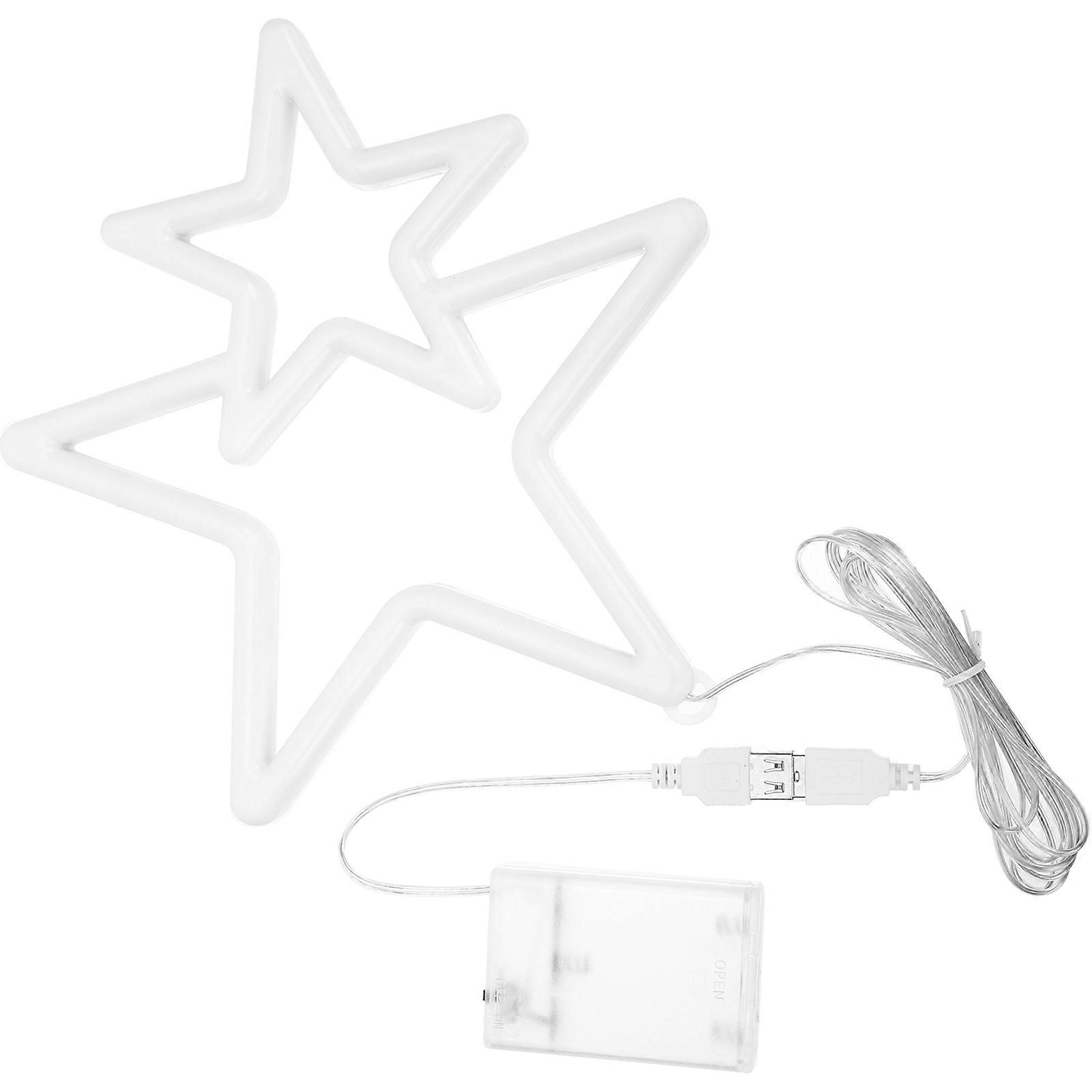White Plastic LED Neon Sign Desk Lamp for Decor with Creative Design and Warm Light 1 Piece