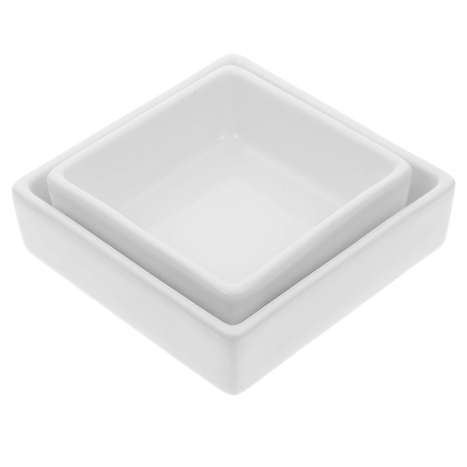 White Ceramic Snack Plates Set for Storage Perfect for Desserts Fruits Snacks Ideal for Parties 2 Pcs