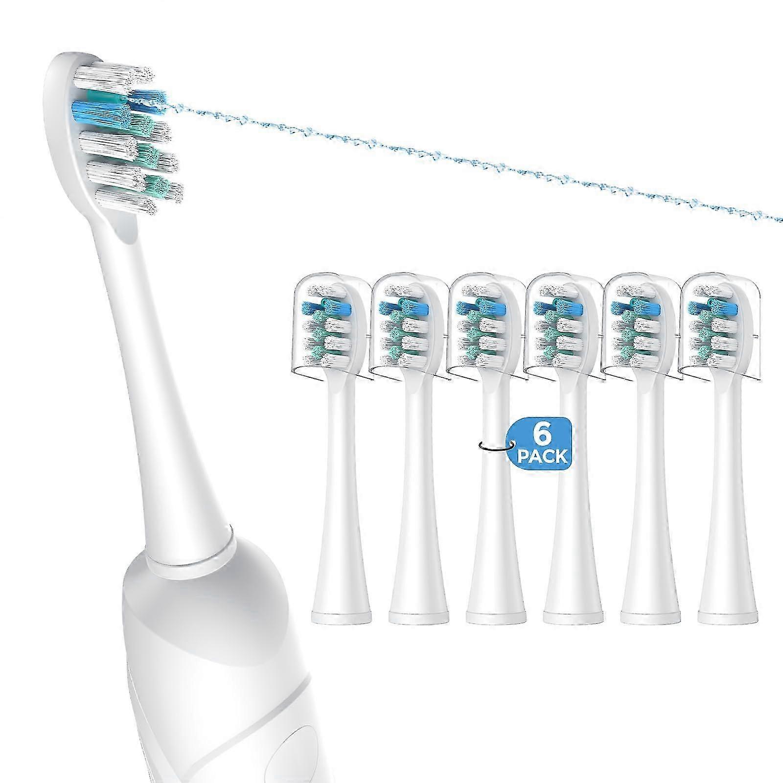 2025 6 Pack Toothbrush Replacement Heads Compatible with WaterPik Sonic Fusion 2.0 Flossing