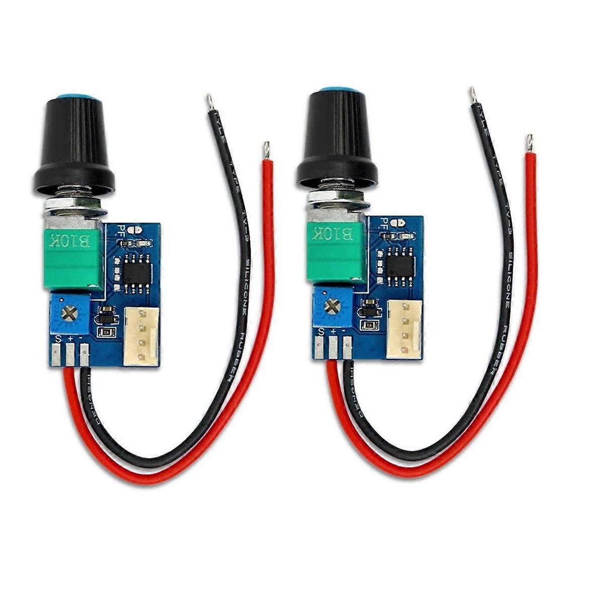 2PCS DC12V 4 Pin PWM Fan Speed Controller Board with Knob Switch Electrical Equipment Governor for Computer Case Fans