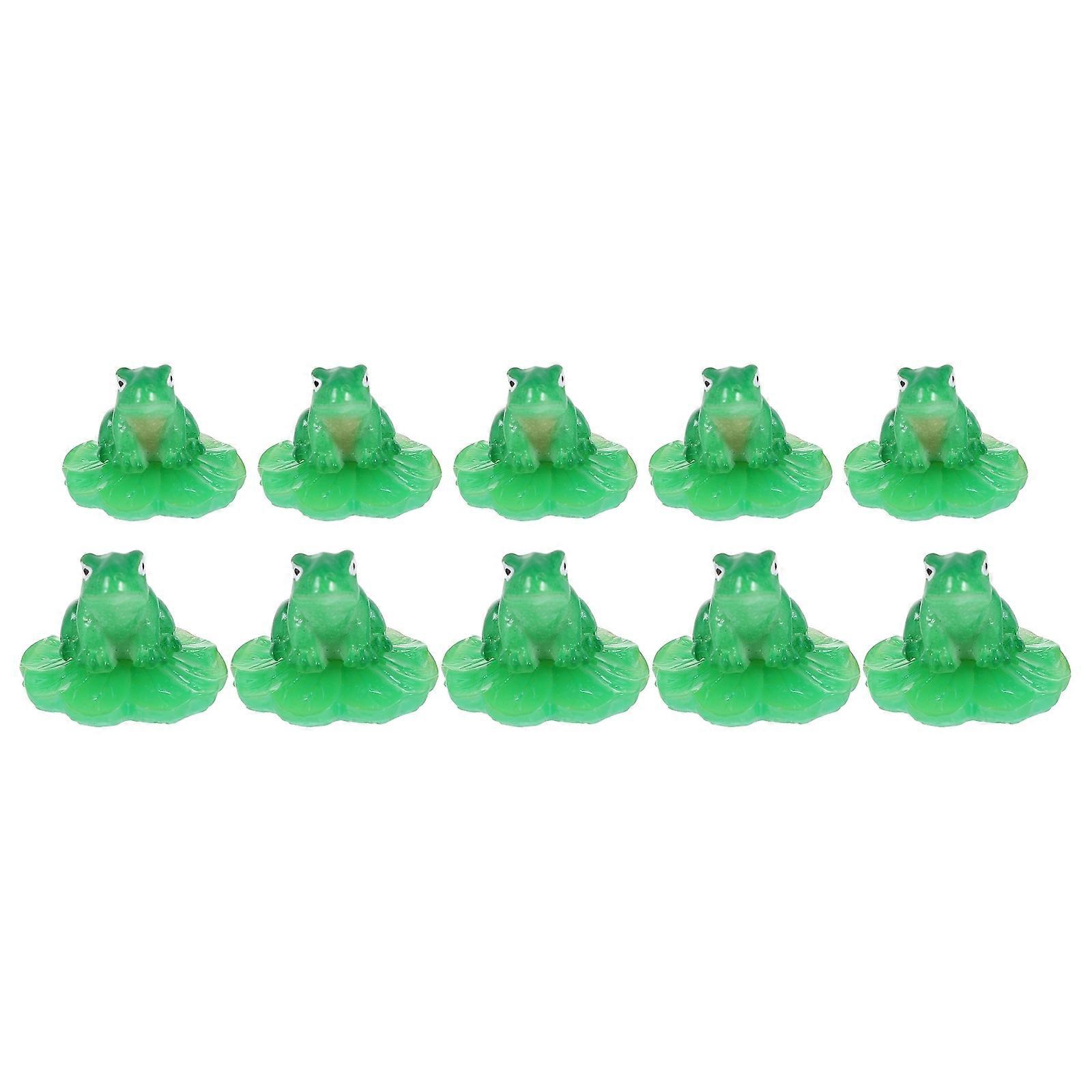 20pcs Mini Frog & Lotus Leaf Resin Ornaments for Micro Landscape, Mini Garden Decor, Vibrant Frog Figurines for Succulents & Moss