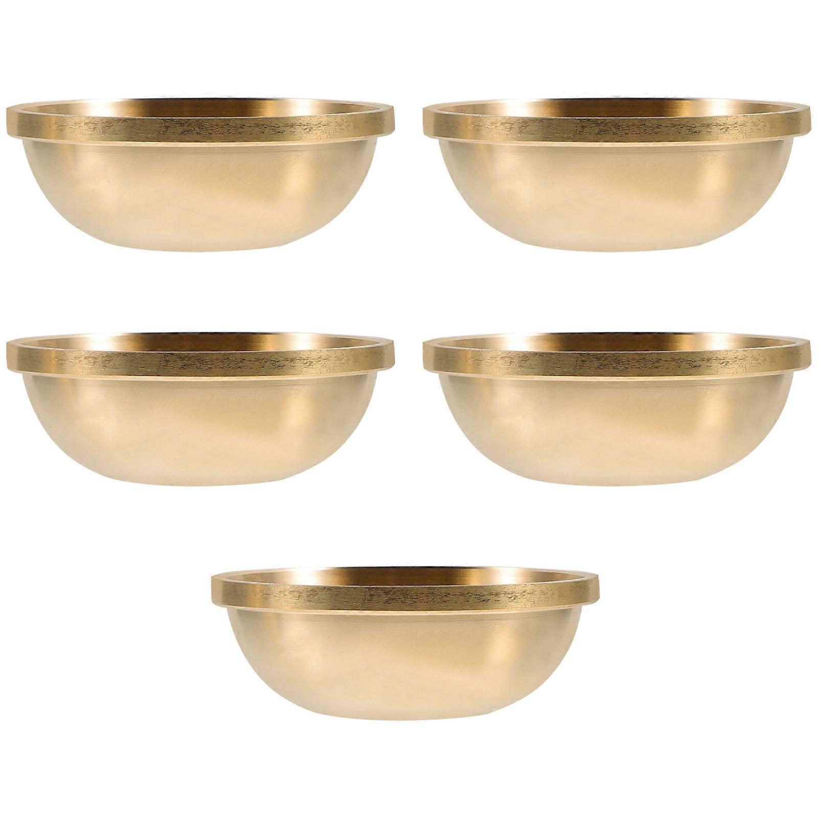 Bol de culte bouddhiste en laiton doré pour un usage domestique Design traditionnel Facile à nettoyer 5 pièces