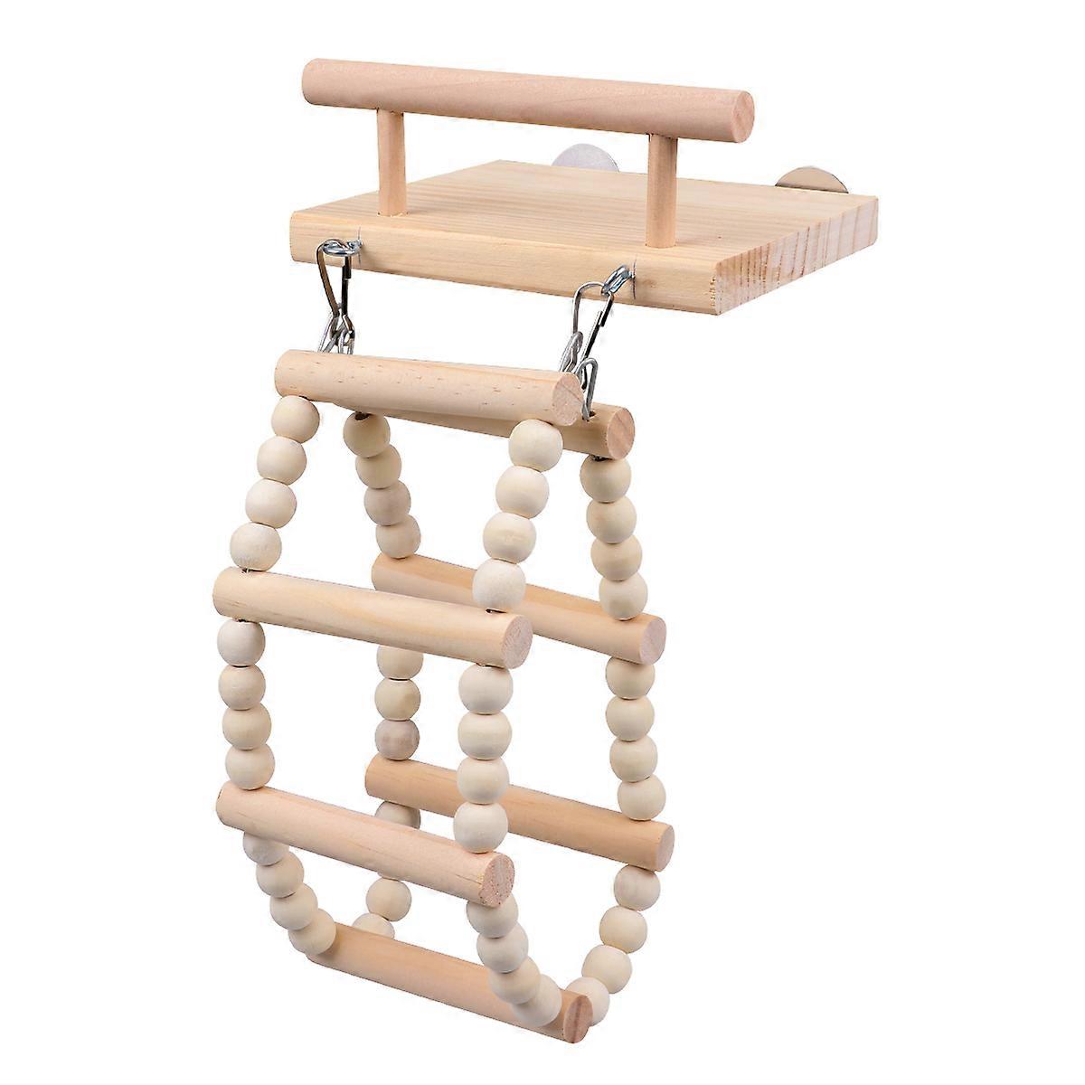 Beige Parrot Swing Toy Made of Safe Plastic for Pet Bird Playing Popular among Small Birds 1PC