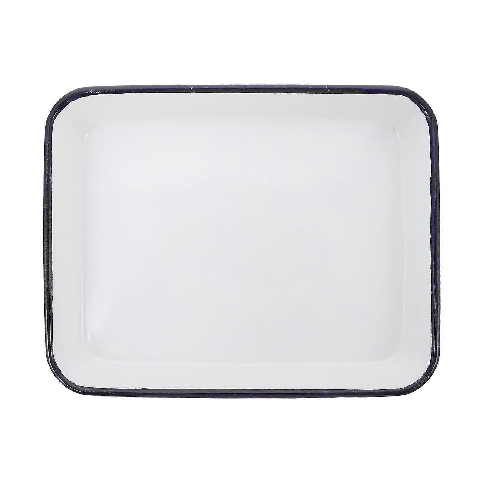 White Enamel Square Plate Organizer for Laboratory Vials and Instruments, Smooth Surface for Easy Cleaning, Practical Storage Solution