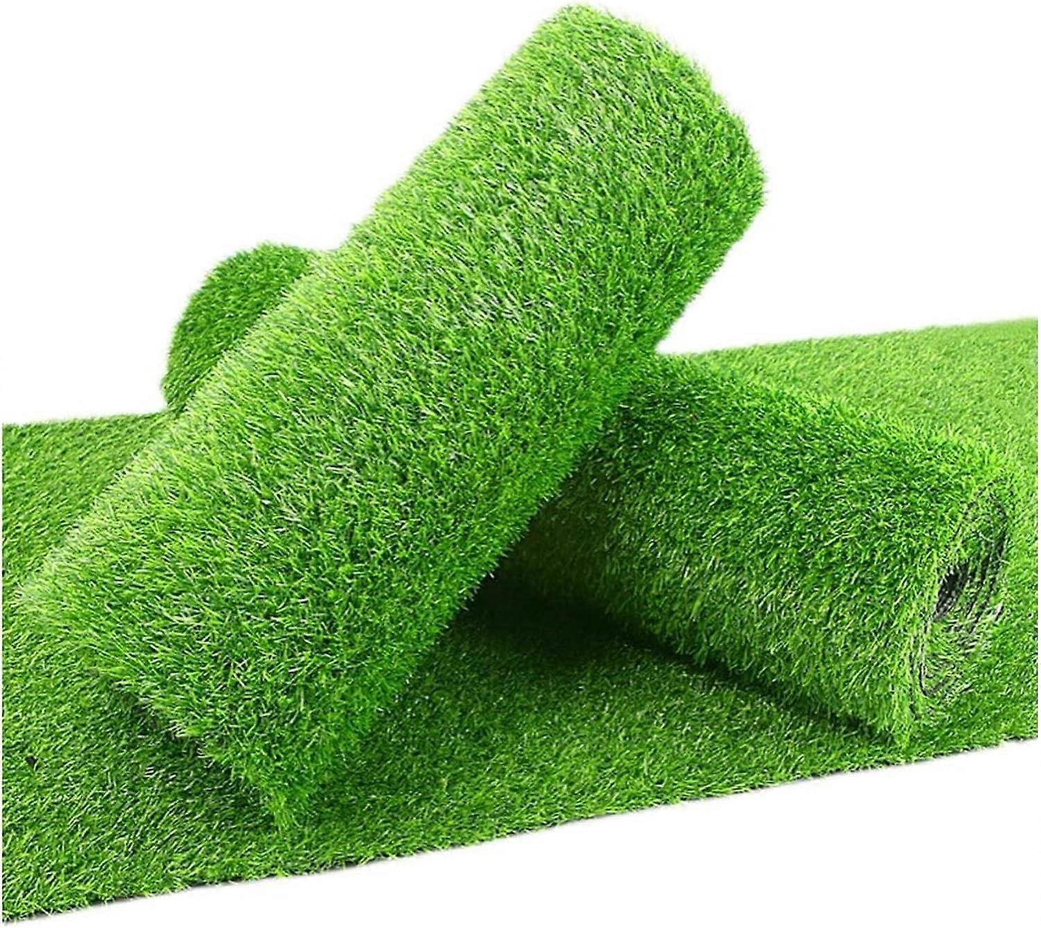 Synthetischer Kunstrasen 20 mm Florhöhe, Realistischer Gartenrasen Teppich für Außenbereich, 50 x 120 cm, Naturlook