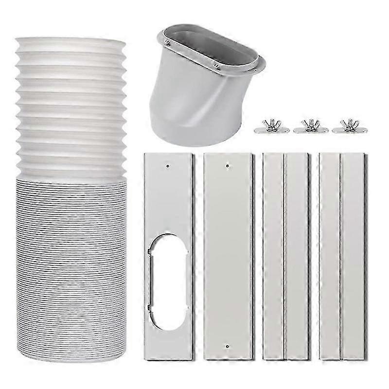 Portable Air Conditioner Window Vent Kit with 5.9In Exhaust Hose Seamless Adjustable Sliding Door AC Kit Window Seal Kit