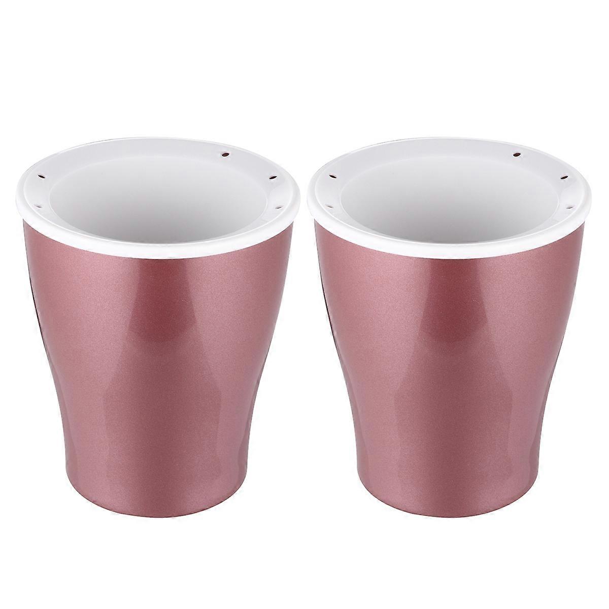 Self-Watering Lazy Flower Pot 2Pcs For Indoor Gardening Large Size In Rose Gold Color With Water Storage Function