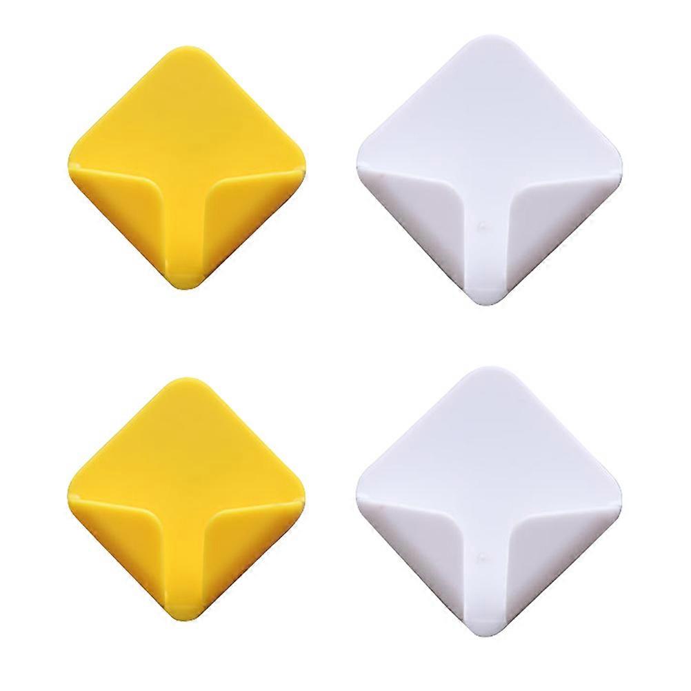 2 Pairs Wall Mounted Plug Storage Holders, Self Adhesive PP Hooks for Cable Organization, No Drill Wall Storage Boxes for Tidy Electric Plugs and