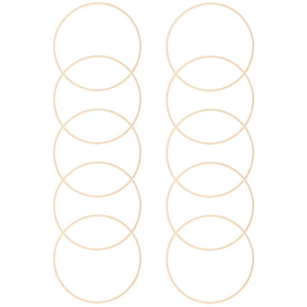 Bamboo Rings for Crafts Sturdy and Smooth Finish Ideal for Decor Khaki Color 10 Pieces