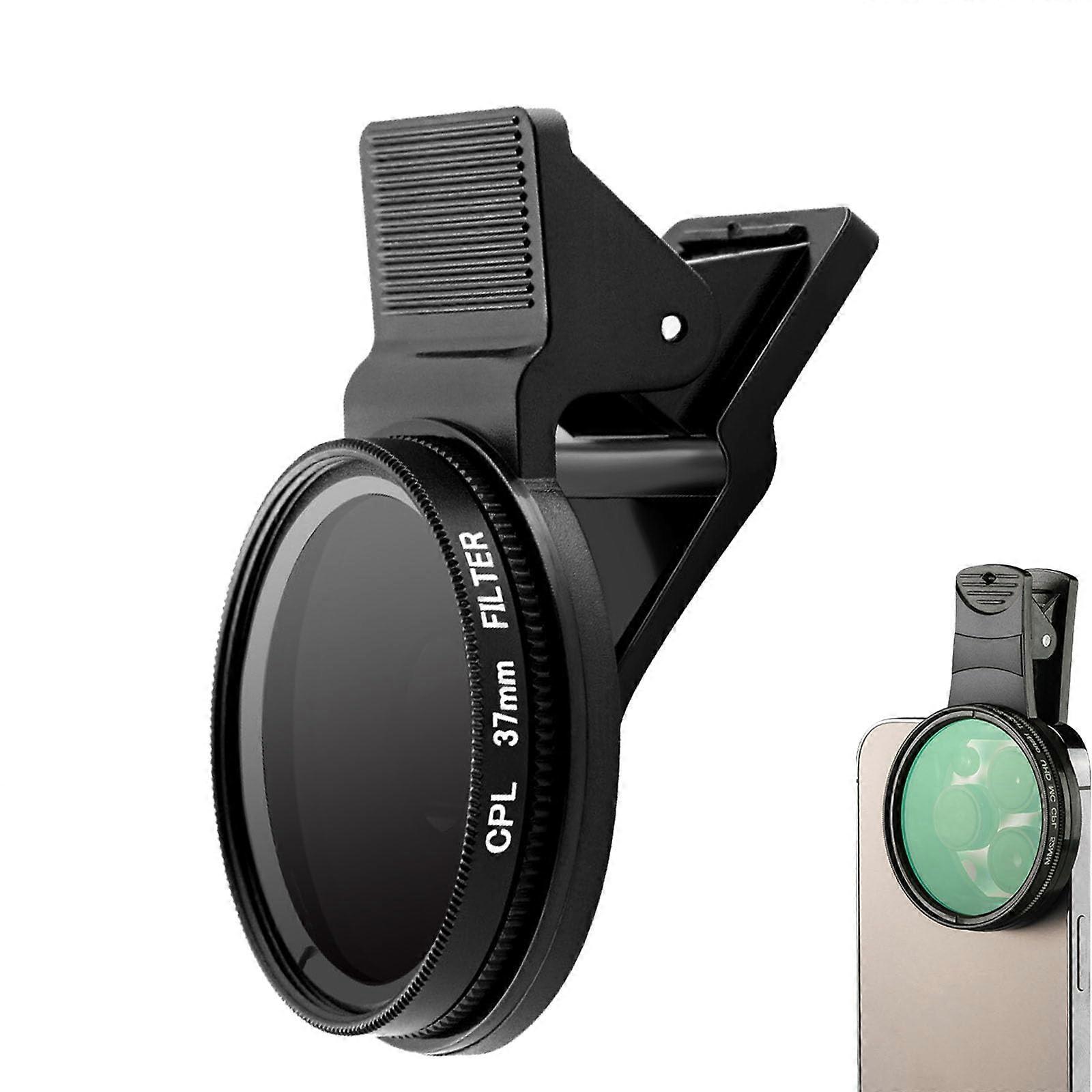 52 mm ClipOn CPL Phone Camera Lens Filter Kit, Circular Polarizer for Most Smartphones (37 mm)