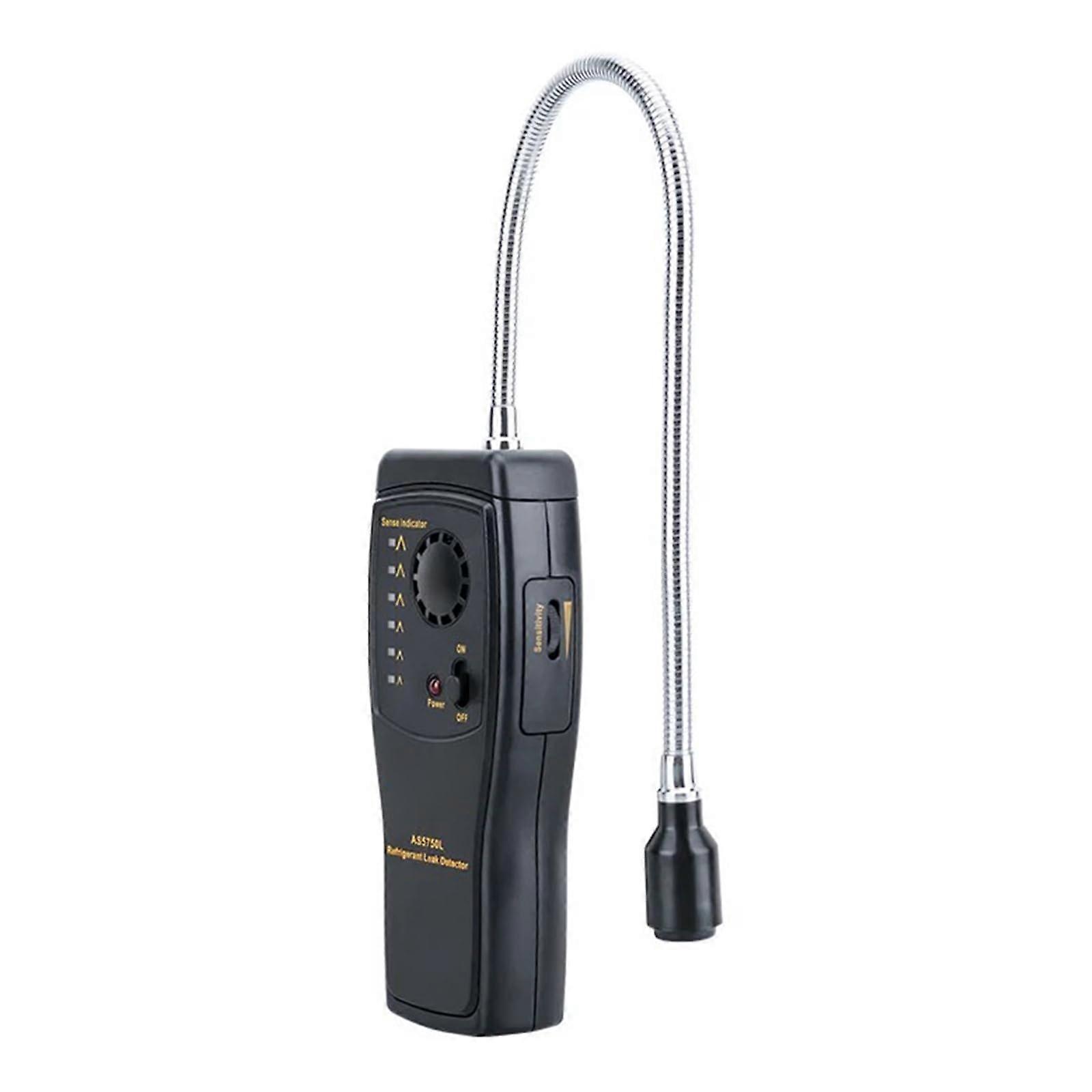 Gas leak detector for vehicle air conditioning systems with  sensitivity and audible/visual alarm for CFCs, HCFCs, R22, R134A.