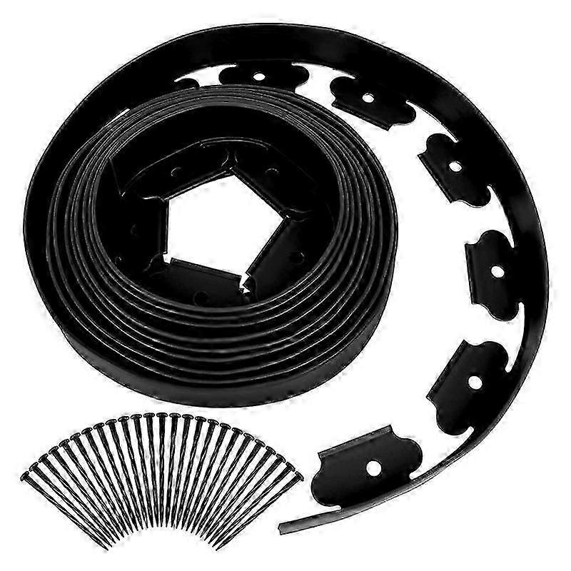 Landscape Edging,16.4FT Garden Edging with 15 Edging Stakes, Rubber Landscaping Edging for Yard Edg