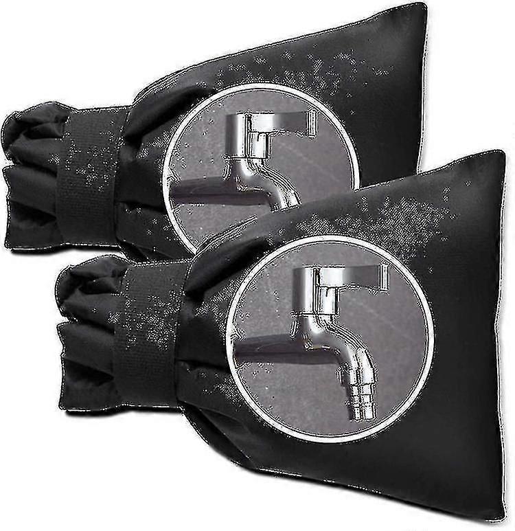 Wasserhahnabdeckungen für den Winter, Abdeckung für Gartenschlauchhahn im Freien, 2er-Pack schwarz