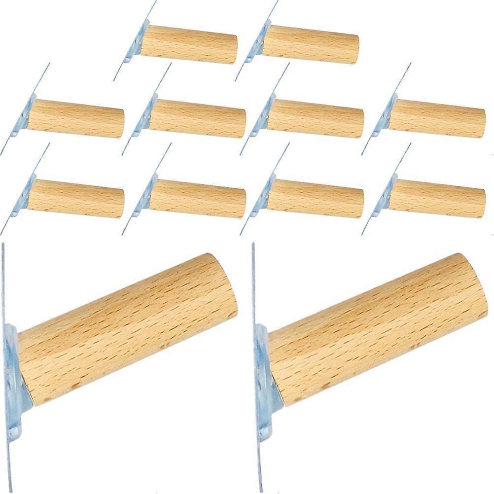 No Punching Wall Storage Hook 12Pcs Rectangular Beech Hooks For Laundry And Business Use Designed For Easy Organization