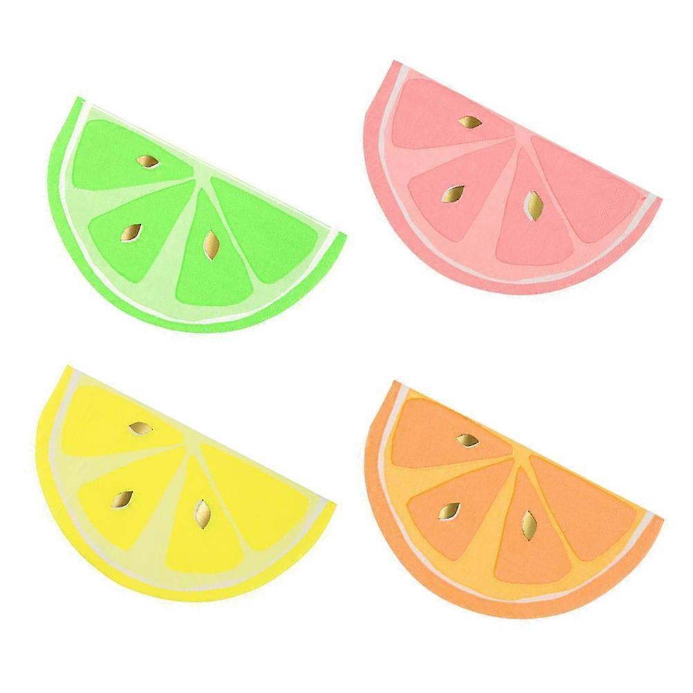Lemon Napkins Disposable for Party Use Gilded Fruit 16Pcs Set