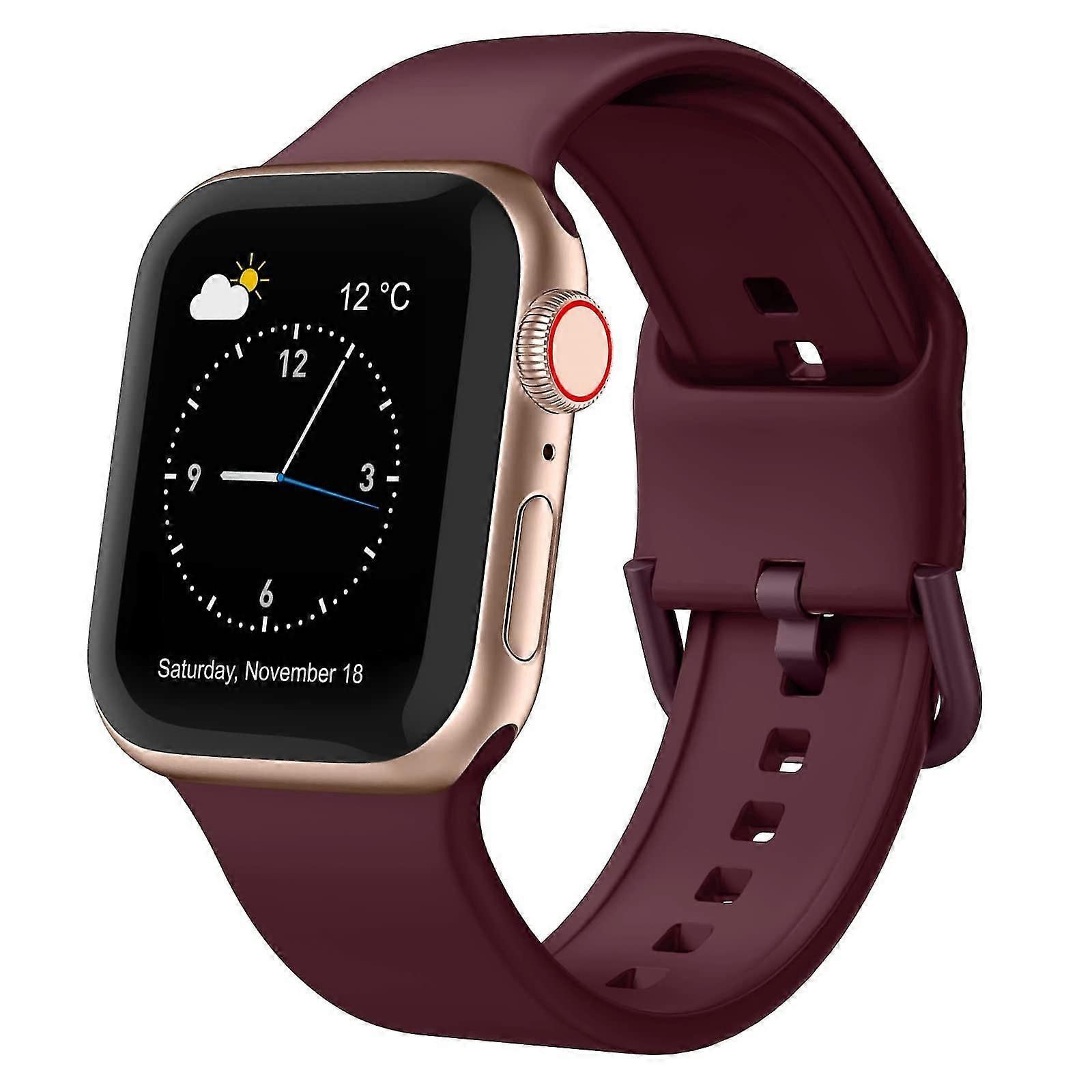 For Apple Watch 5 44mm Pin Buckle Silicone Watch Band