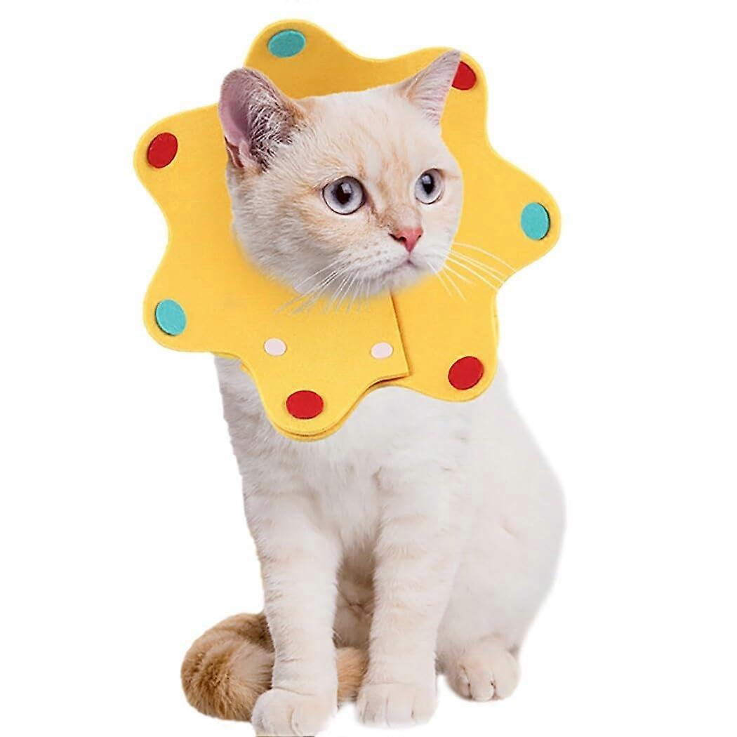 Soft Adjustable Cat Recovery Collar - Waterproof Breathable Felt Cone for Small Dogs, Bite Resistant, Lightweight Design