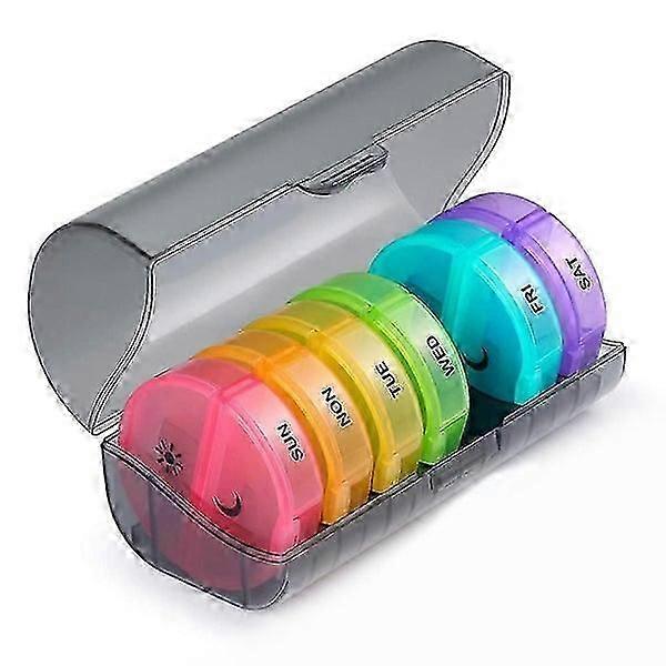 7-Day AM PM Weekly Pill Box Case with Moisture-Proof Design