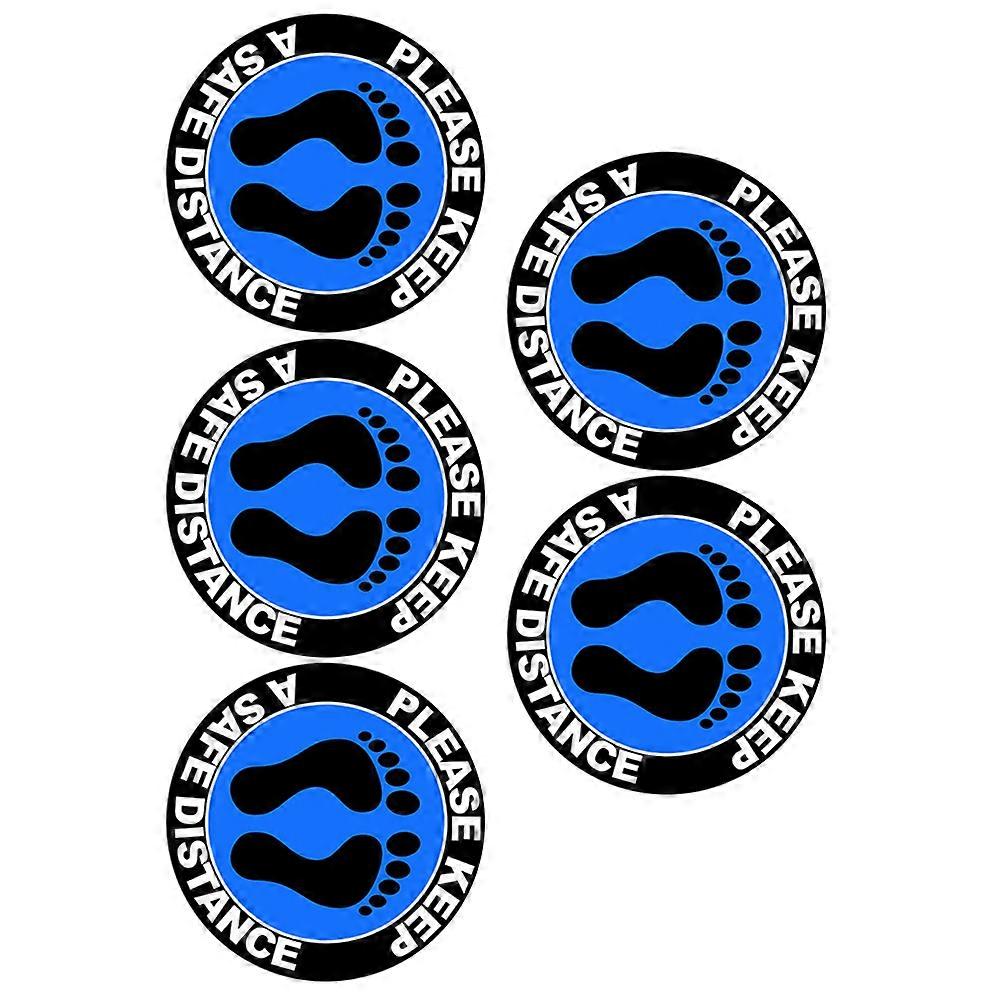 Public Places Sticker 5 Sheets Self-Adhesive Round Design For Effective Social Distancing Communication