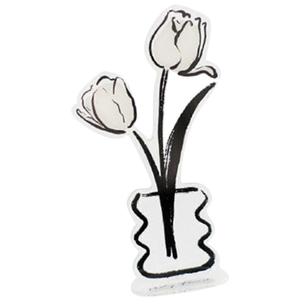Acrylic Tulip Flower Photo Holder Clip for Home Use with Detachable Design and Assorted Colors 4.5 inch