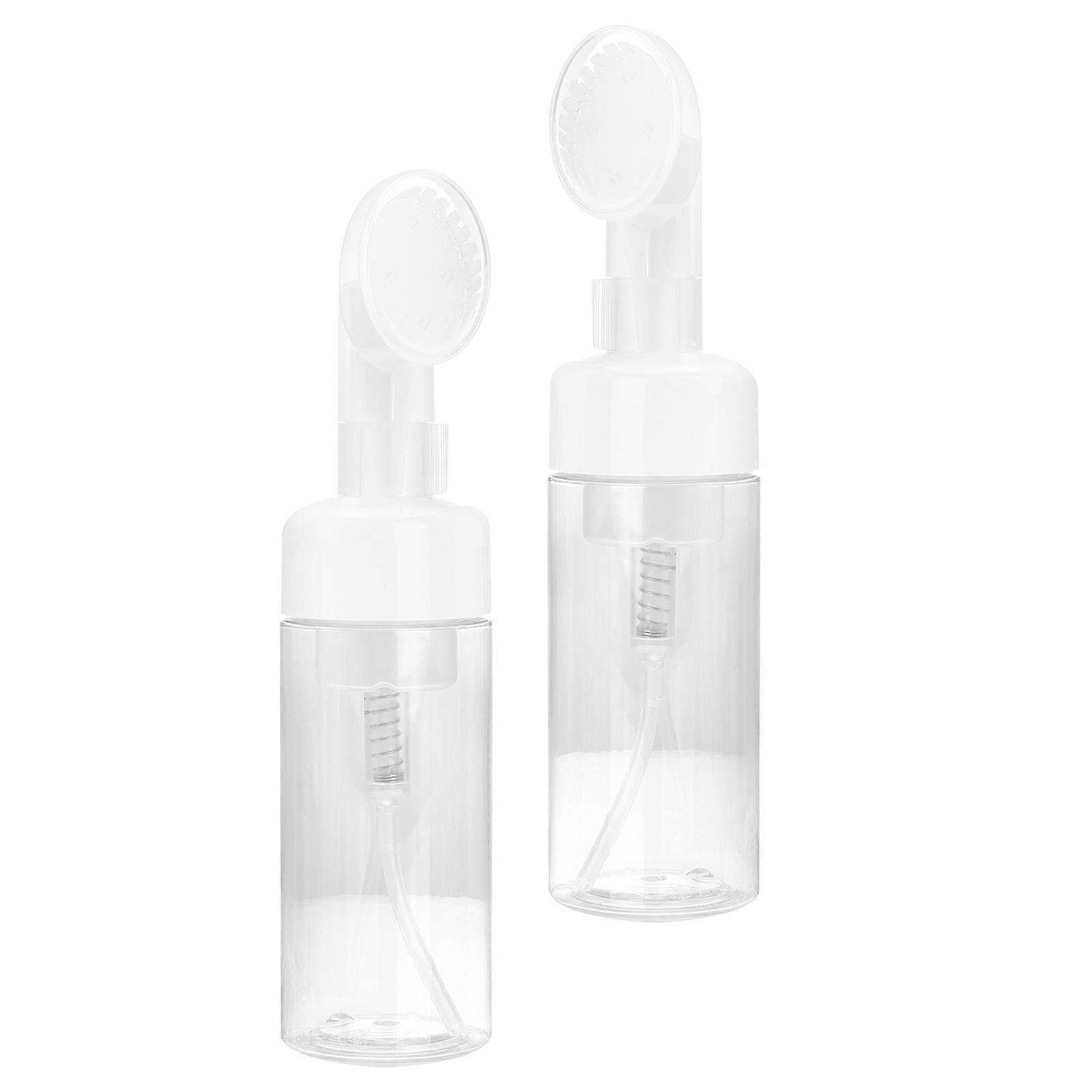 2pcs Transparent Plastic Foaming Bottles Portable Sub Bottles for Brush