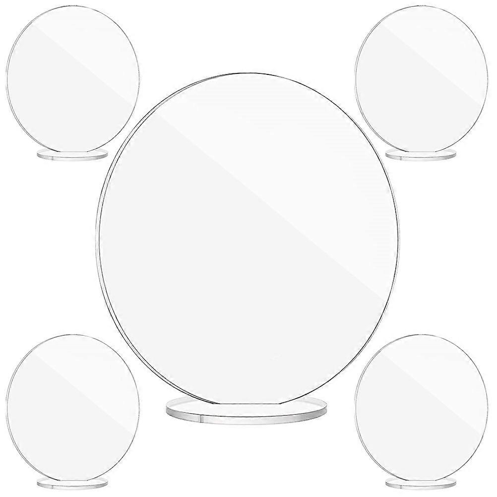 Acrylic Blank Seating Displays Round Signs 12X6CM Simple Design For Weddings And Events 5 Sets