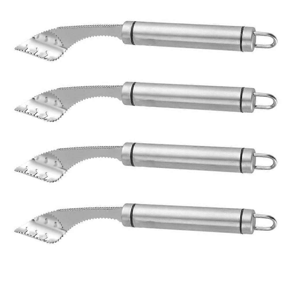 Practical 4Pcs Pepper Core Remover Tool For Kitchen Use With Comfortable Grip Design Perfect For Barbecue And Cooking