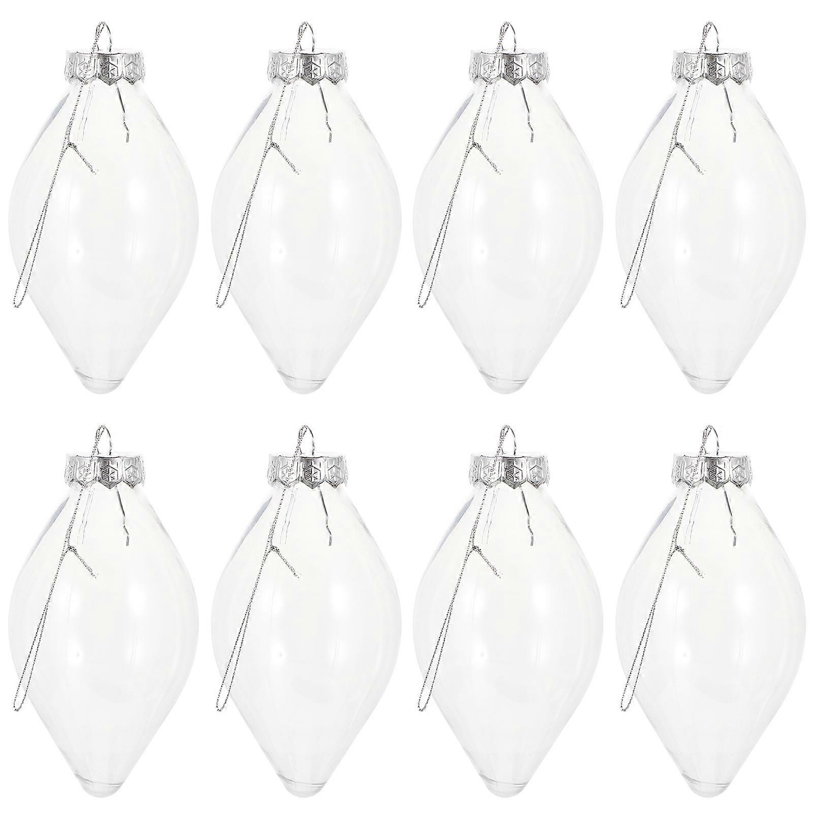8Pcs Clear Bulb Shape Candy Bottles Decorative Storage Containers Suitable For Christmas Parties Banquets Family Events
