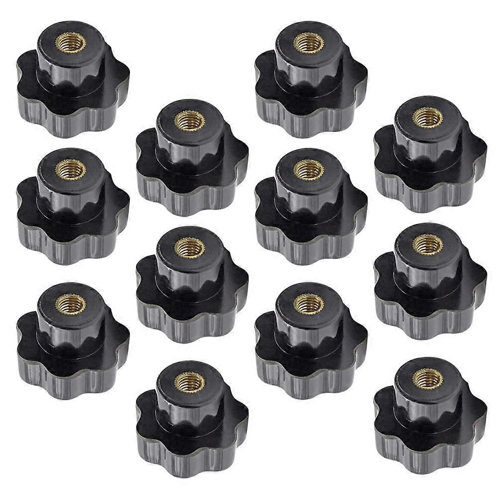 Plastic and Metal Screw Knobs for Machine with Comfortable Grip Black 12pcs