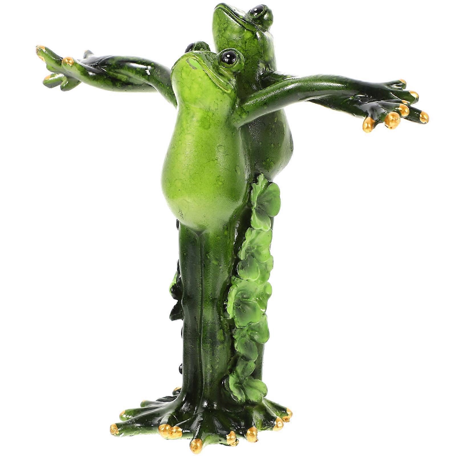 Charming Resin Frog Figurine for Garden, Home, and Office Decoration – Compact Animal Ornament for Shelf and Desktop Display