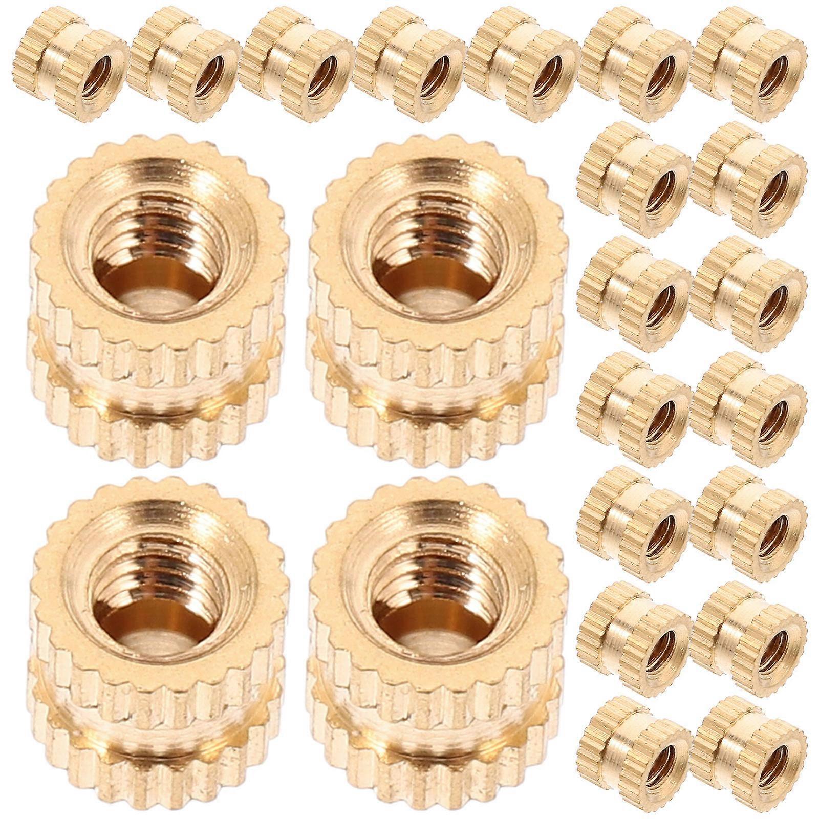 Golden Copper Threaded Nuts for Daily Use with Durable Embedded Design 60 Pieces