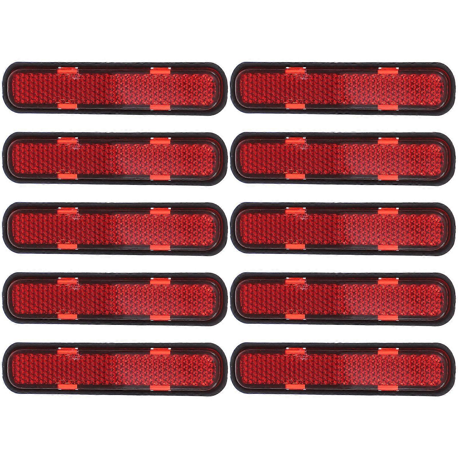 Driveway Reflectors for Cars Motorcycle Trailer with Bright Red Reflection in Dark for Night Safety Oval PP 10pcs