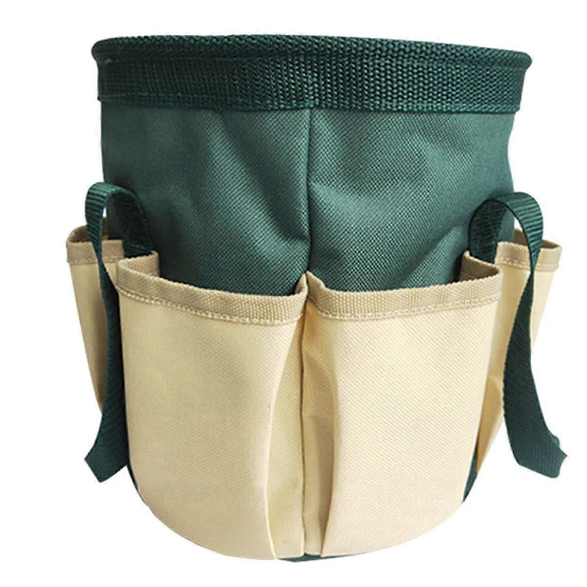 Foldable Oxford Fabric Tool Basket with Multiple Pockets for Garden Tools