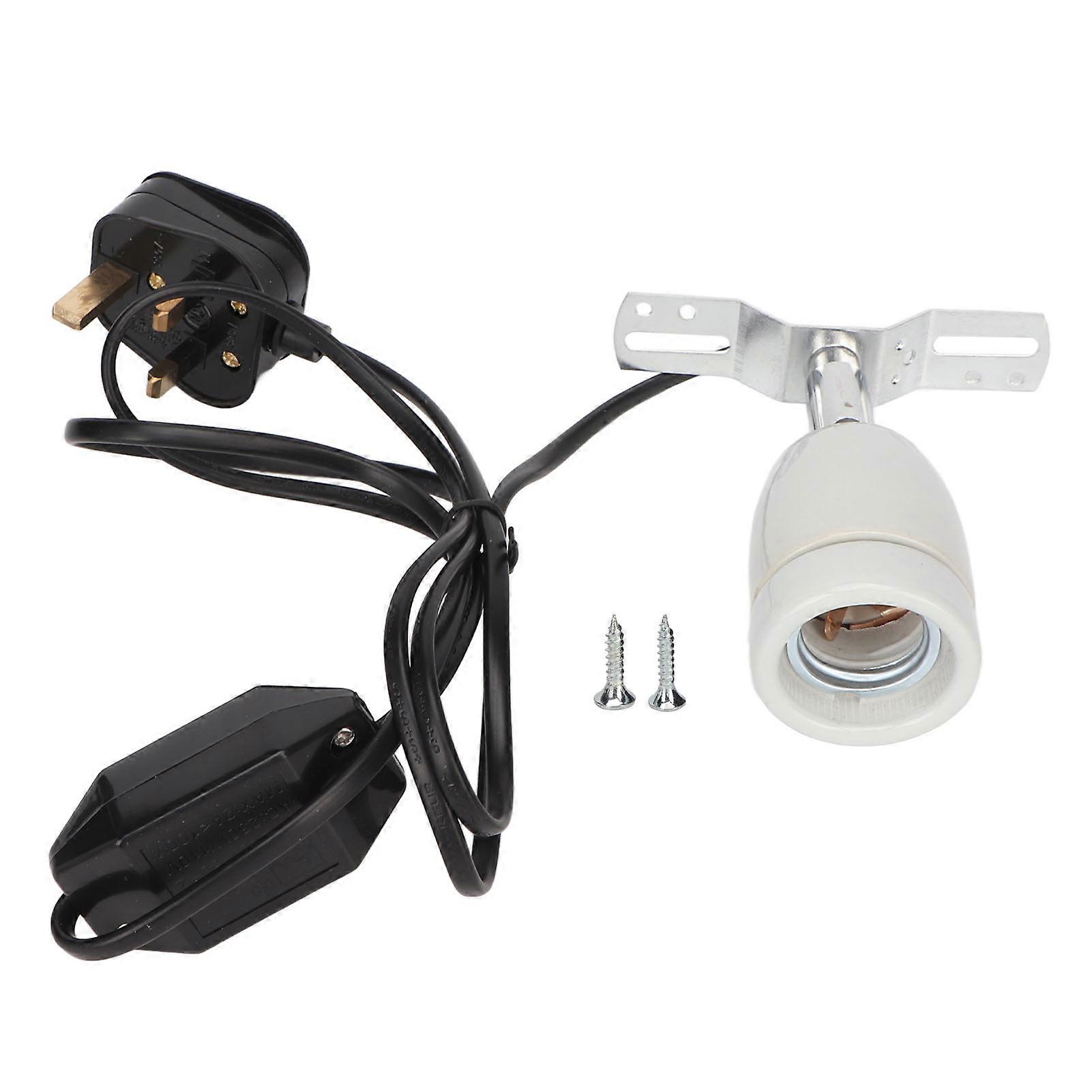 Reptile Ceramic Heat Lamp Holder E27 400W Rotatable Ceramic Heating Bulb Base with Switch 110‑