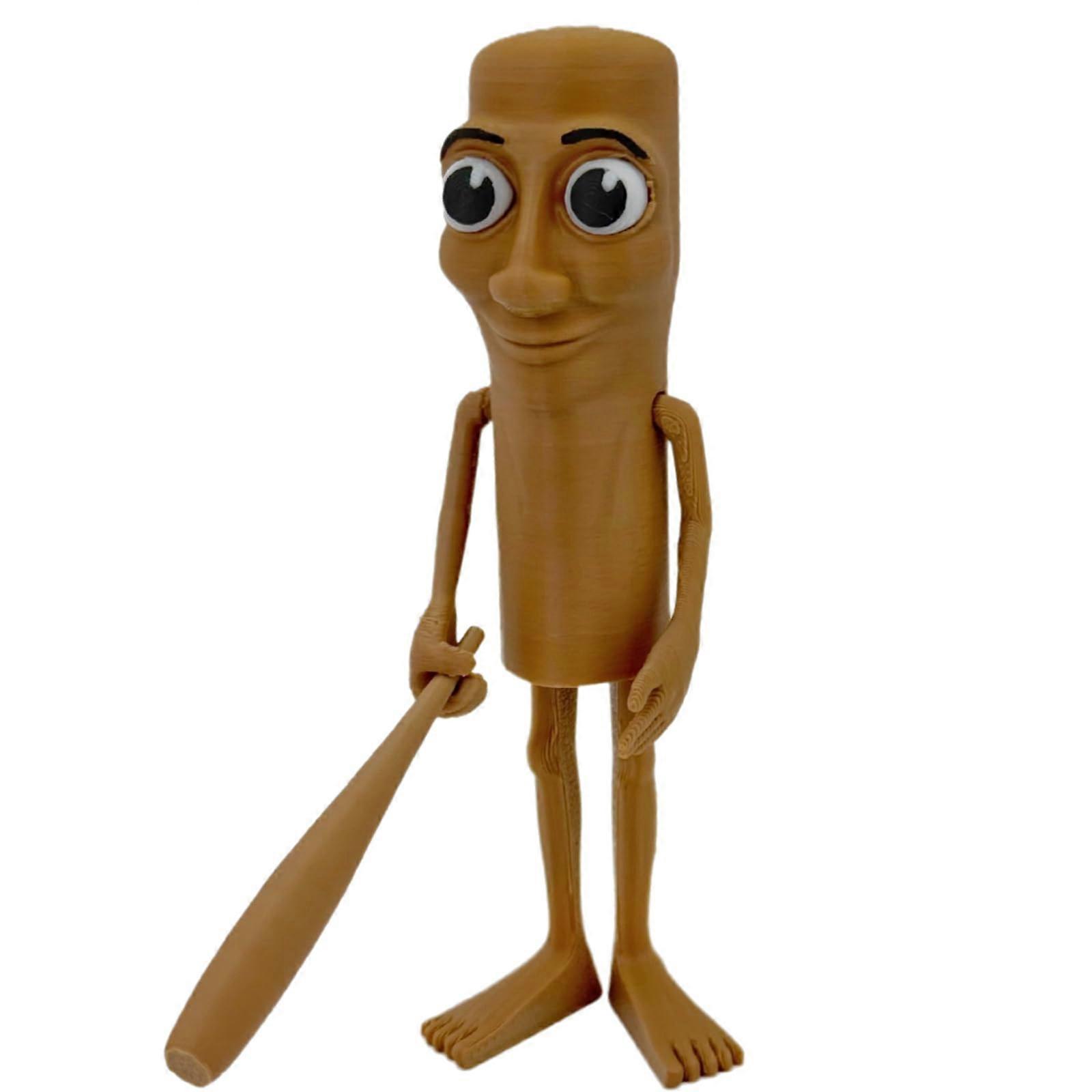 Tung Tung Tung Sahur Figures 3D Printed Italian Brain Red Collectible Toy for Collection and Home Decoration