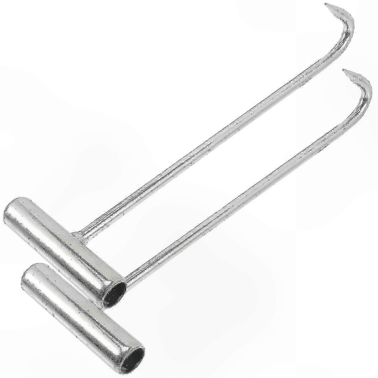 2-Pack Manhole Cover Hooks, Heavy-Duty Drain Grate Lifting Tools for Safe Handling and Easy Operation