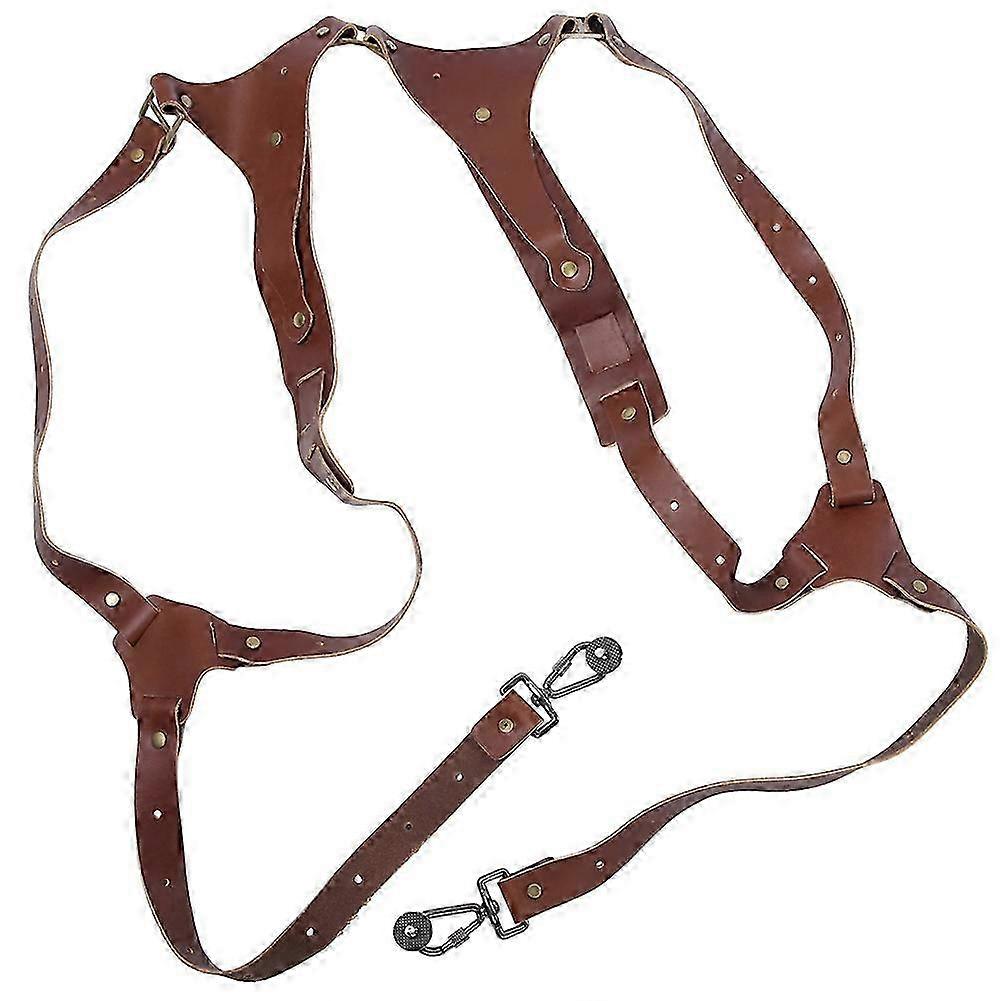 Dual Leather Quick Release Shoulder Strap Harness for SLR Camera Accessories