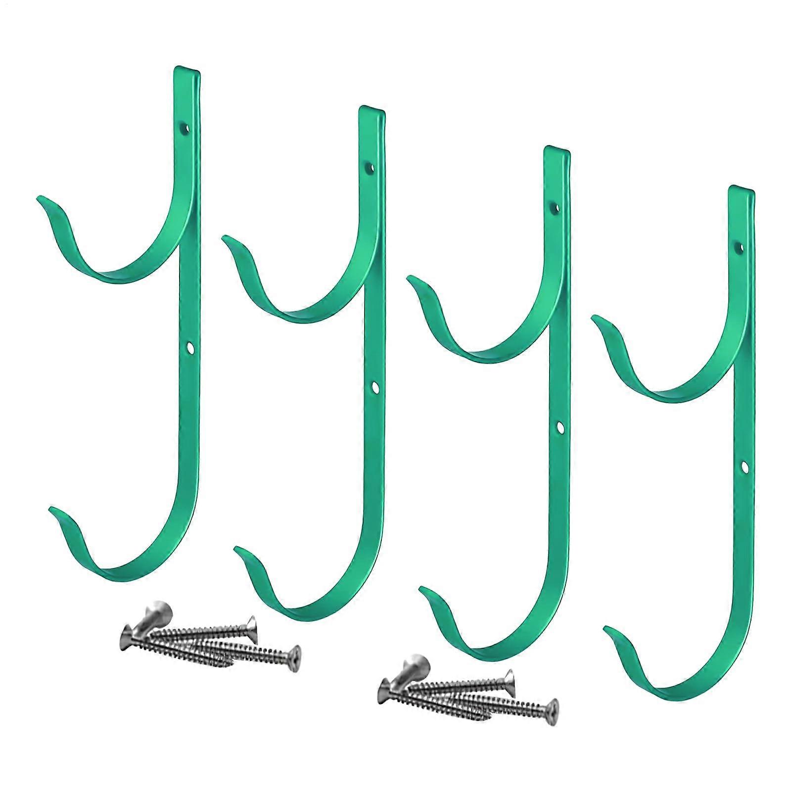 4pack pool pole holders, metal hooks for telescopic poles and garden tools