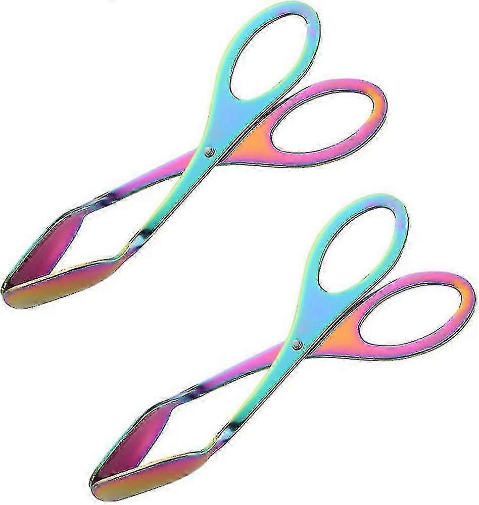 2 pedaços de pinças de comida (arco-íris)