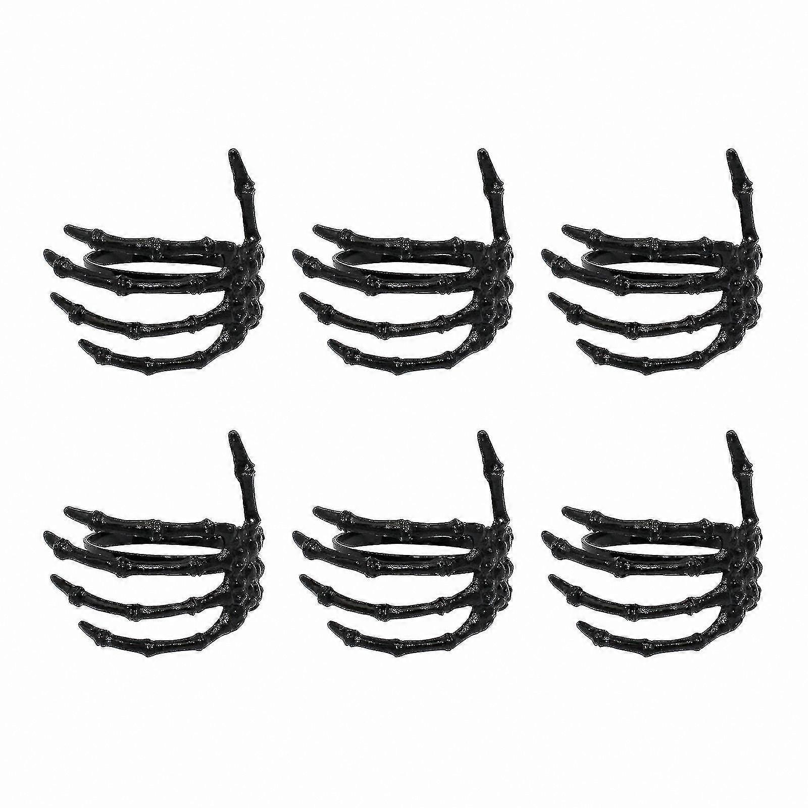 Skeleton Hand Napkin Rings Set of 6 for Halloween Decor - Durable Alloy Material