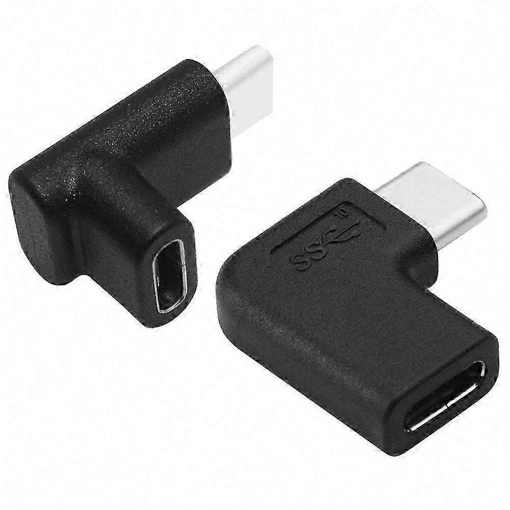 90 Degree USB C Male to Female Adapter, Right & Left Angled USB 3.1 Type-C Extension Adapter