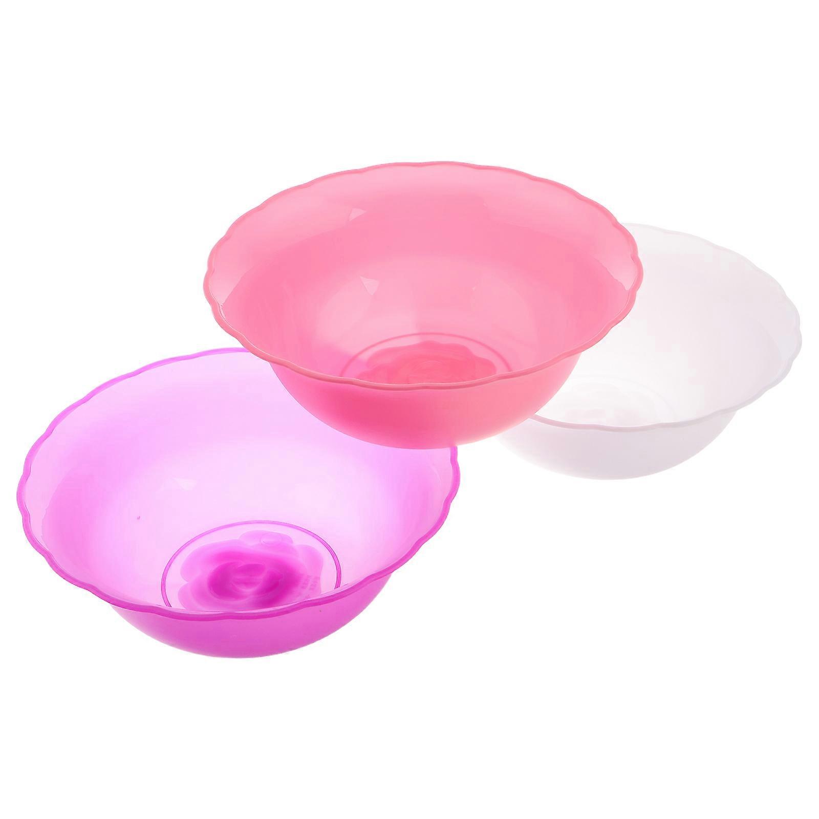 Bathroom Face Basin Round Plastic Washbasin for Laundry Cleaning Women Use Assorted Color 3Pcs