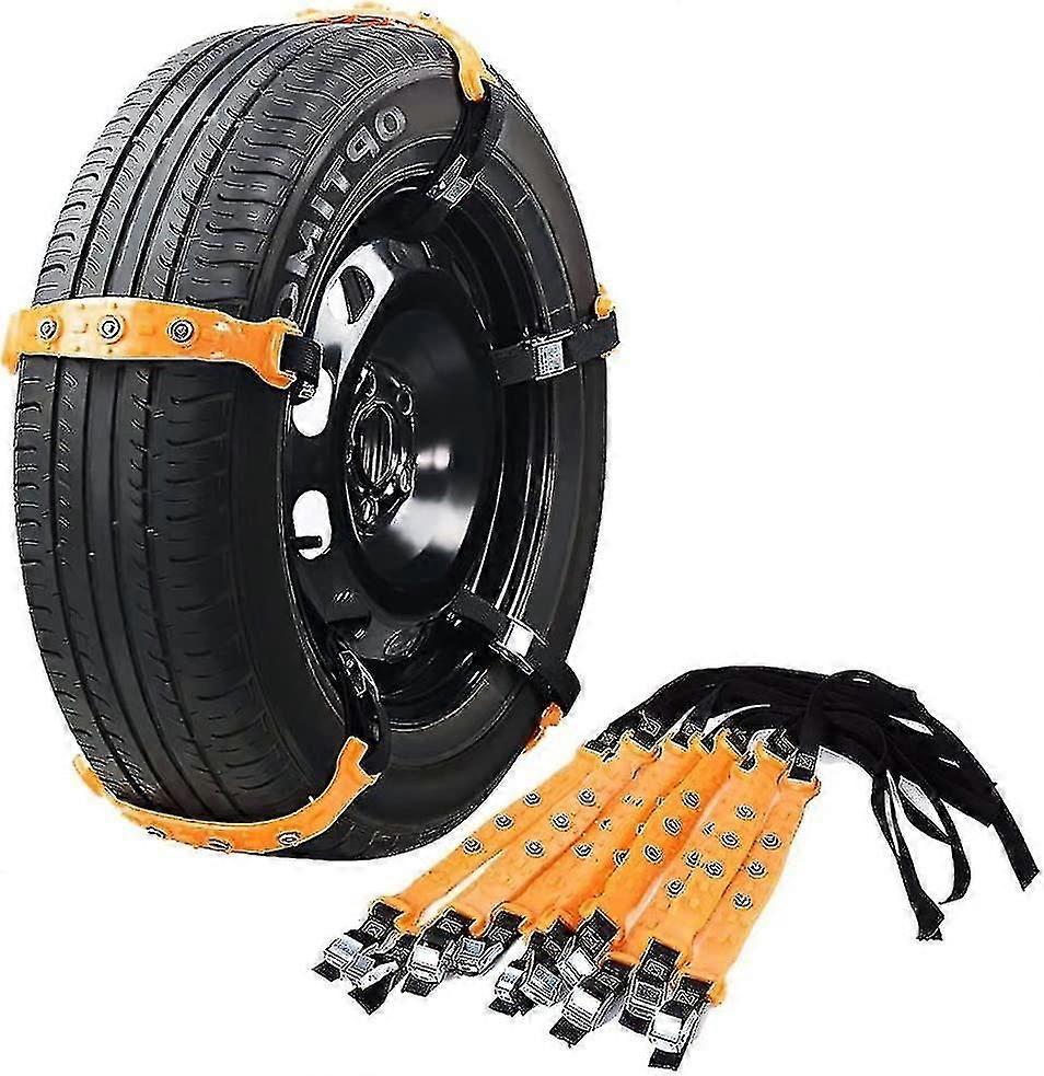 10st universella justerbara snö däckkedjor för bil SUV lastbil nödgrepp