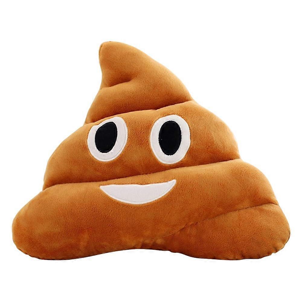 32 x 32 cm Poop Plush Pillow - Cute Brown Emoji Plushie for Kids, Decorative Round Triangle Pillow for Home and Parties