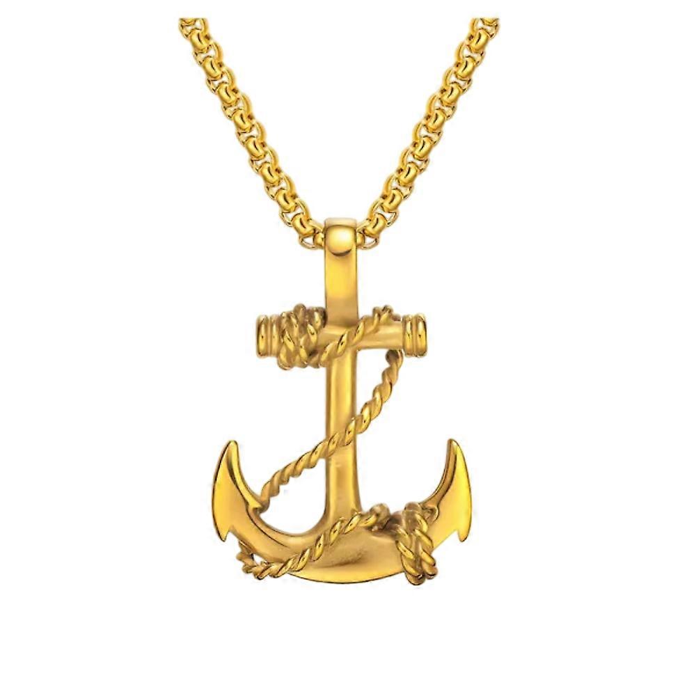 Men's Punk Anchor Stainless Chain Pendant Necklace