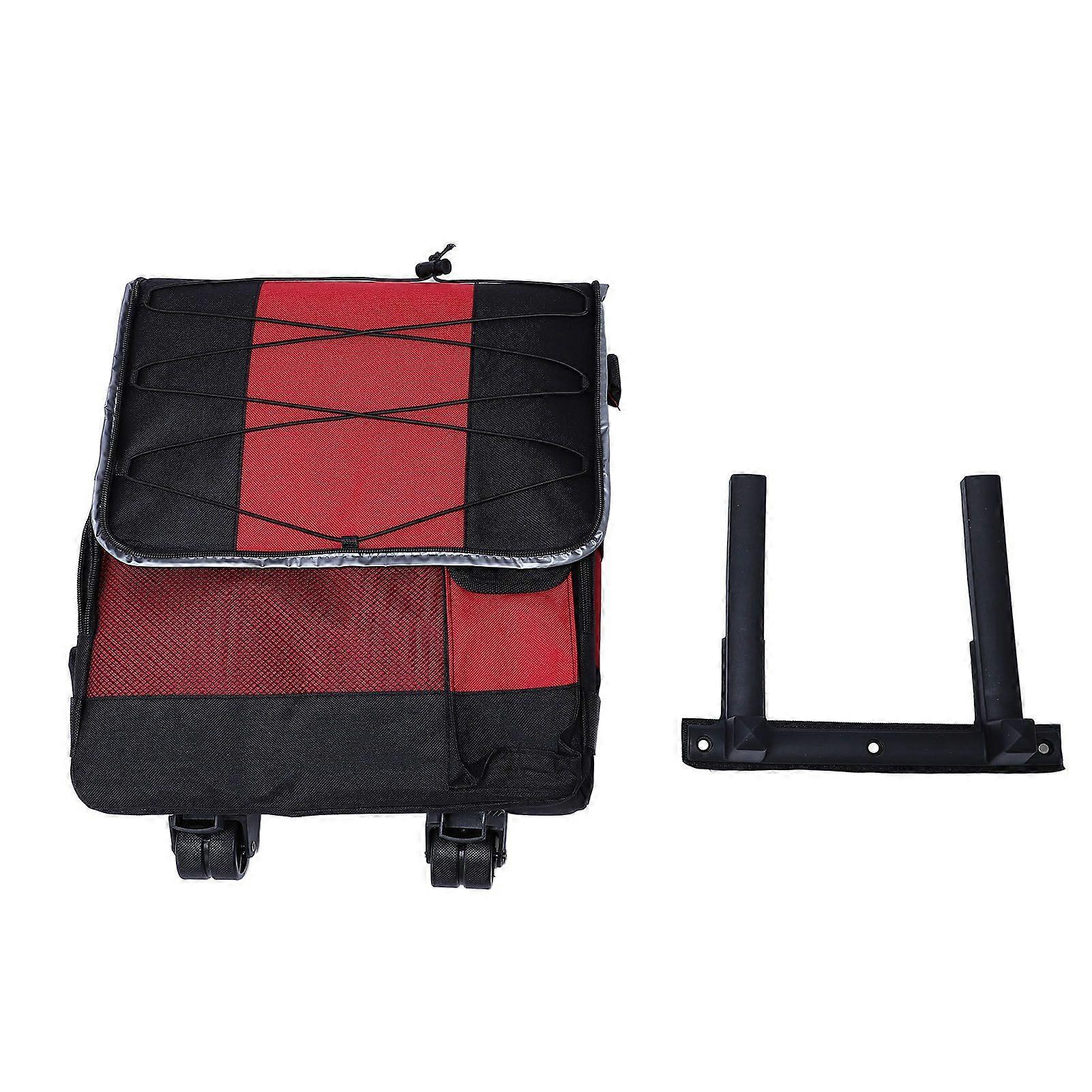Rolling Cooler 43L Large Capacity Waterproof Foldable Rolling Insulated Box for Camping Picnic Red